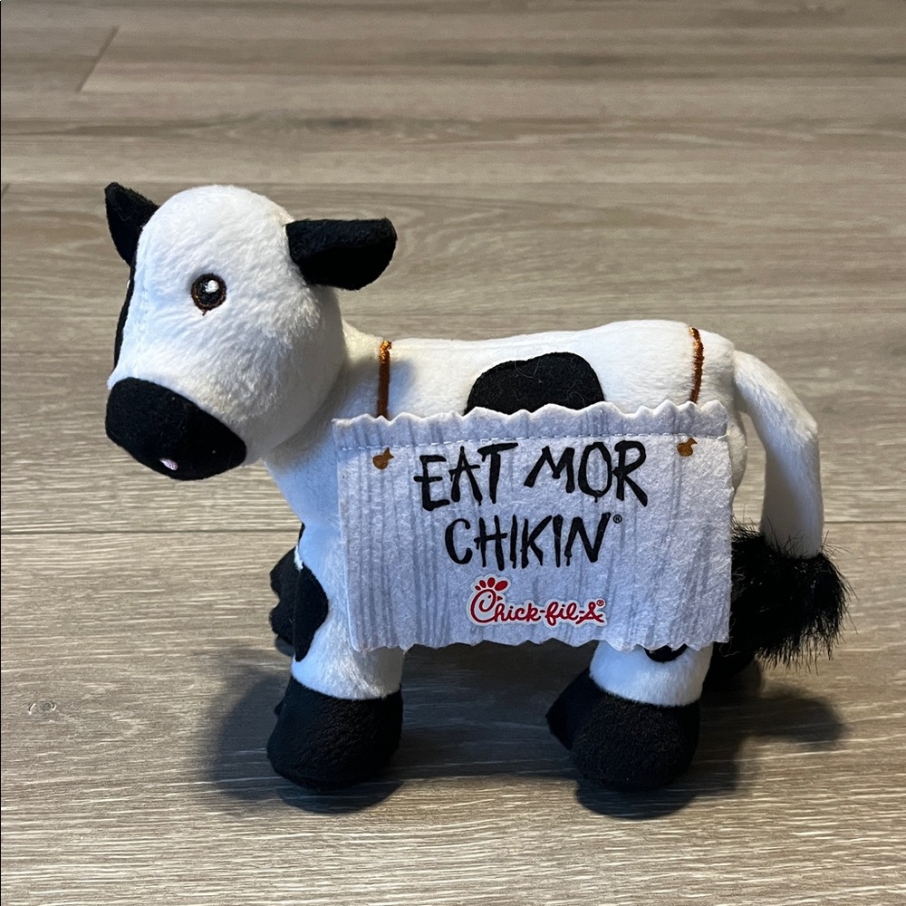 Chick-fil-A Plush Cow with Sign - Black and White